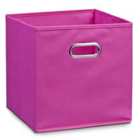 Opbergmand/kastmand - Set van 5x stuks - roze - 28 x 28 cm - polyester - speelgoedmand