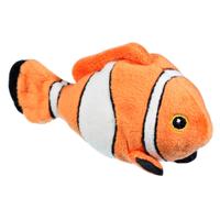 Nature Planet Pluche Tropische Clownsvis - oranje/wit - 13 cm - knuffel vis Nemo