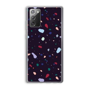 Dark Rounded Terrazzo: Samsung Galaxy Note 20 / Note 20 5G Transparant Hoesje