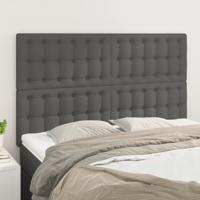 Hoofdborden 4 st 72x5x78/88 cm kunstleer grijs