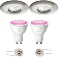 Philips Hue LED Spot Set GU10 - Waterdicht IP65 - Mat Nikkel - Ø82mm - Bluetooth