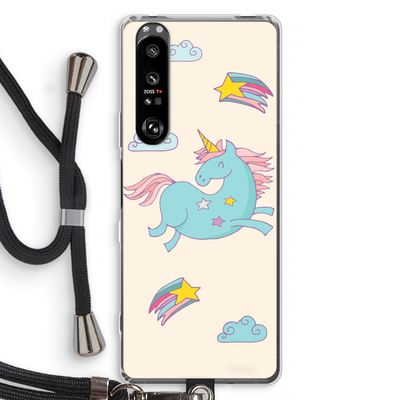 Vliegende eenhoorn: Sony Xperia 1 III Transparant Hoesje met koord