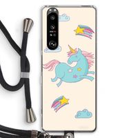 Vliegende eenhoorn: Sony Xperia 1 III Transparant Hoesje met koord