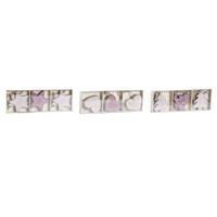 Ophangdecoratie DKD Home Decor Roze Licht Roze Hout 6,5 x 1 x 6,5 cm (9 Onderdelen) (3 Stuks)