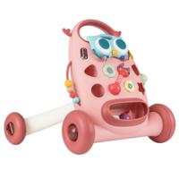 Loopwagen Loopwagen met Rammelaars Kralen en Glijdende Vogel Babywalker met 2 Draaispeeltjes-Roze