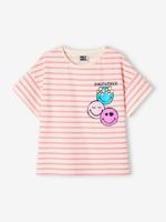 T-shirt Smiley® World gestreept roze, gestreept