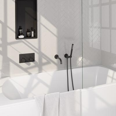 Inbouwthermostaat set Brauer Black Edition Met Drukknoppen Incl Baduitloop Mat Zwart (Keuze Handdouche)