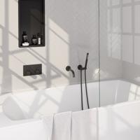 Inbouwthermostaat set Brauer Black Edition Met Drukknoppen Incl Baduitloop Mat Zwart (Keuze Handdouche)