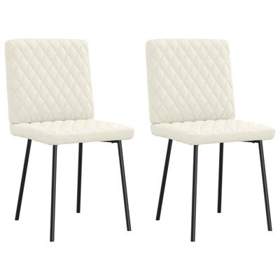 Eetkamerstoelen 2 st fluweel crèmekleurig
