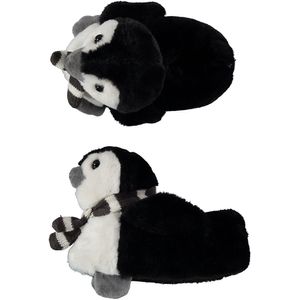 Kinder dieren pantoffels/sloffen pinguin zwart maat 31-32 31/32  -