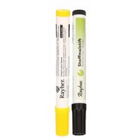 2x Textielstiften dikke punt 2-4 mm zwart/geel