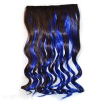 Eendelige naadloze Hair Extension stuk kleur verloop grote golf lang Curling Clip Type haarstukje