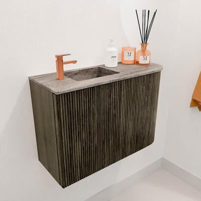 Toiletmeubel Mondiaz Joya Dlux | 61.6 cm | Meubelkleur Shadow | Faye wastafel Oza Wasbak Links | 1 kraangat