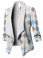 Cross Neck Geometric Casual Loose Blazer