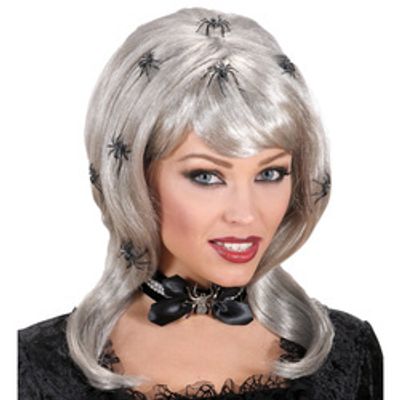 Pruik Spiderlady met spinnen