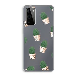 Cactusprint roze: OnePlus 9 Pro Transparant Hoesje