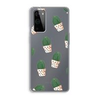 Cactusprint roze: OnePlus 9 Pro Transparant Hoesje