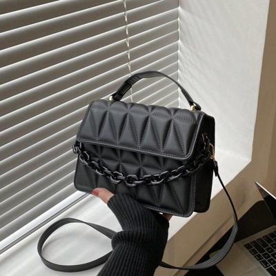 Bon&Bon White PU Leather Bowknot Flap Square Crossbody Shoulder Bag Black1