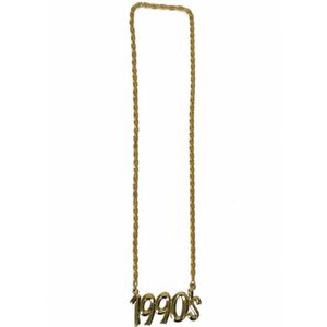 Verkleed sieraden ketting - thema Nineties/jaren 90 - feestartikelen - goudkleurig