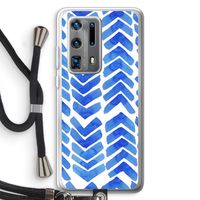 Blauwe pijlen: Huawei P40 Pro Plus Transparant Hoesje met koord