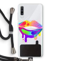 Lip Palette: Samsung Galaxy A70 Transparant Hoesje met koord Lip Palette: Samsung Galaxy A70 Transparant Hoesje met koord