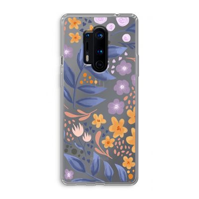 Flowers with blue leaves: OnePlus 8 Pro Transparant Hoesje