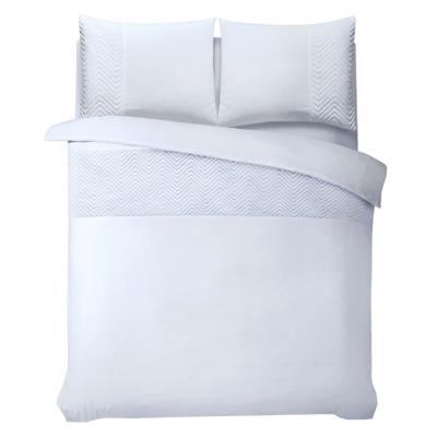 Dekbedovertrek Velvet Crossline - Tweepersoons (200x220 cm) - Wit Microvezel - Dessin: Effen - Sleeptime - Dekbed-Discounter.nl