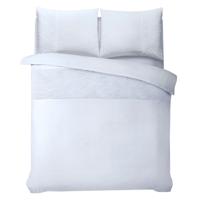 Dekbedovertrek Velvet Crossline - Eenpersoons (140x220 cm) - Wit Microvezel - Dessin: Effen - Sleeptime - Dekbed-Discounter.nl