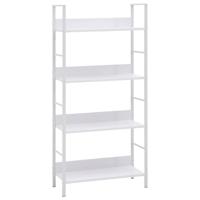 Boekenkast met 4 schappen 60x27,6x124,5 cm bewerkt hout wit