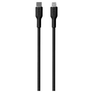 Puro Icon Zachte USB-C / Lightning-kabel - 1,5m - Zwart