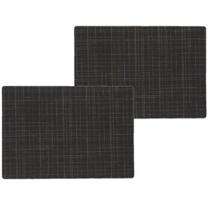 4x stuks stevige luxe Tafel placemats Liso zwart 30 x 43 cm