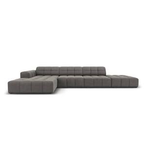 Cosmopolitan Design Chicago Hoekbank met Chaise Longue Links - Rechts Open - Velvet - Lichtgrijs