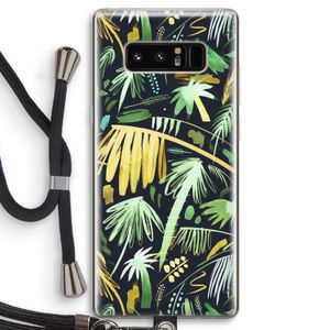 Tropical Palms Dark: Samsung Galaxy Note 8 Transparant Hoesje met koord