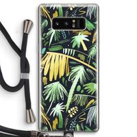 Tropical Palms Dark: Samsung Galaxy Note 8 Transparant Hoesje met koord