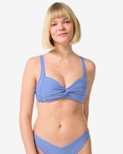 HEMA Dames Bikinitop Seersucker Blauw (blauw)