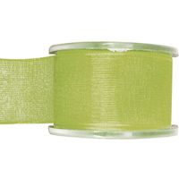 1x Hobby/decoratie groene organza sierlinten 4 cm/40 mm x 20 meter