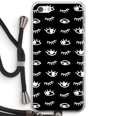 Eye pattern #3: iPhone 5 / 5S / SE Transparant Hoesje met koord