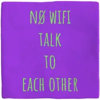 Plenty Gifts tegeltje keramiek no wifi 10x10cm paars