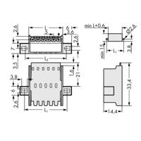 WAGO 2092-1634/024-000 Doorvoerconnector, male Lichtgrijs 50 stuk(s)