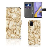 Samsung Galaxy A51 | Bookcase | Marmer Goud