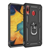 Armor schokbestendige TPU + PC beschermhoes voor Galaxy A30 met 360 graden rotatie houder (zwart)