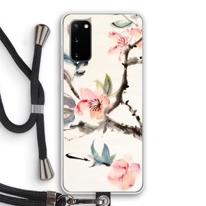 Japanse bloemen: Samsung Galaxy S20 Transparant Hoesje met koord