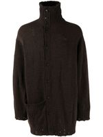 Yohji Yamamoto cardigan à col roulé - Marron