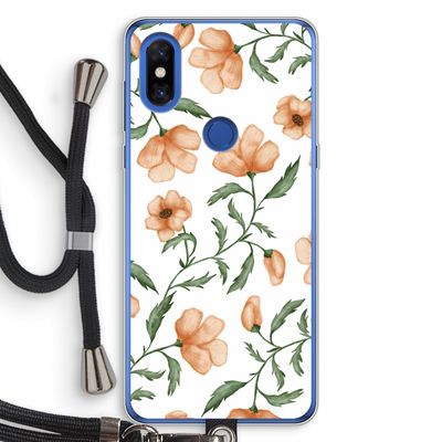 Peachy flowers: Xiaomi Mi Mix 3 Transparant Hoesje met koord