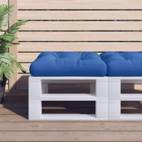 VidaXL Palletkussen 58x58x10 cm stof blauw