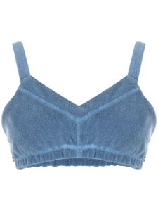 Andrea Bogosian haut crop en velours - Bleu