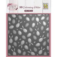 Nellie's Choice • 3d embossing folder achtergrond konijnen en paaseieren 15x15cm