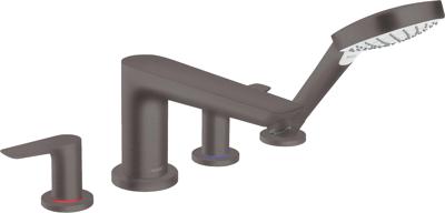 Hansgrohe Talis E 4-gats badrandmengkraan afbouwdeel voor inbouwdeel 13244180, Brushed Black Chrome