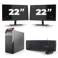 Lenovo ThinkCentre Edge 72 Tower - Intel Core i7-3e Generatie - 16GB RAM - 256GB SSD - Windows 10 + 2x 22 inch Monitor