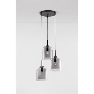 Lyora HanglampVelor 3-lichts zwart rond - 9236710